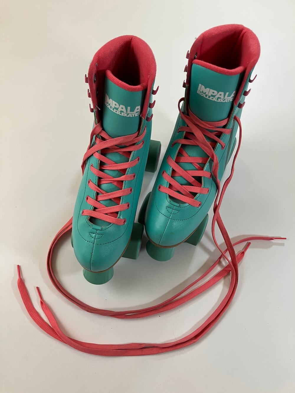 Impala Rollerskates Womens 9 Quad Roller Skates Teal Aqua Pink 58mm Wheels